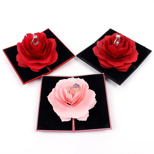 "3D Folding Rose" Ring Box