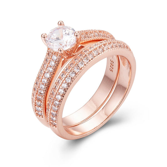 "Rose Gold Solitaire Set"
