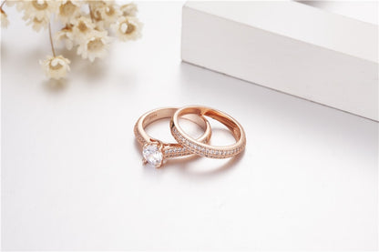 "Rose Gold Solitaire Set"