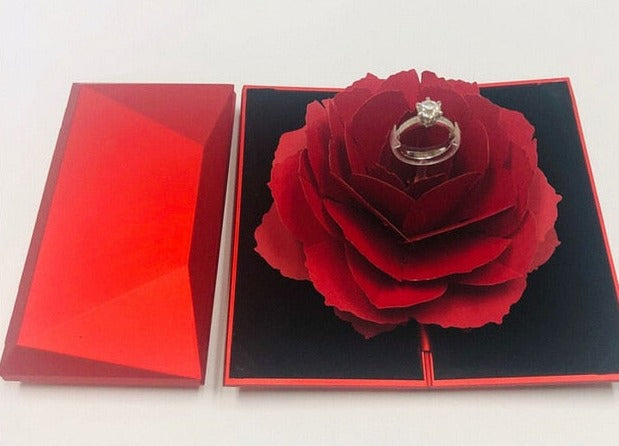 Caja para anillos "Rosa plegable 3D"