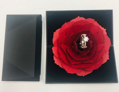Caja para anillos "Rosa plegable 3D"